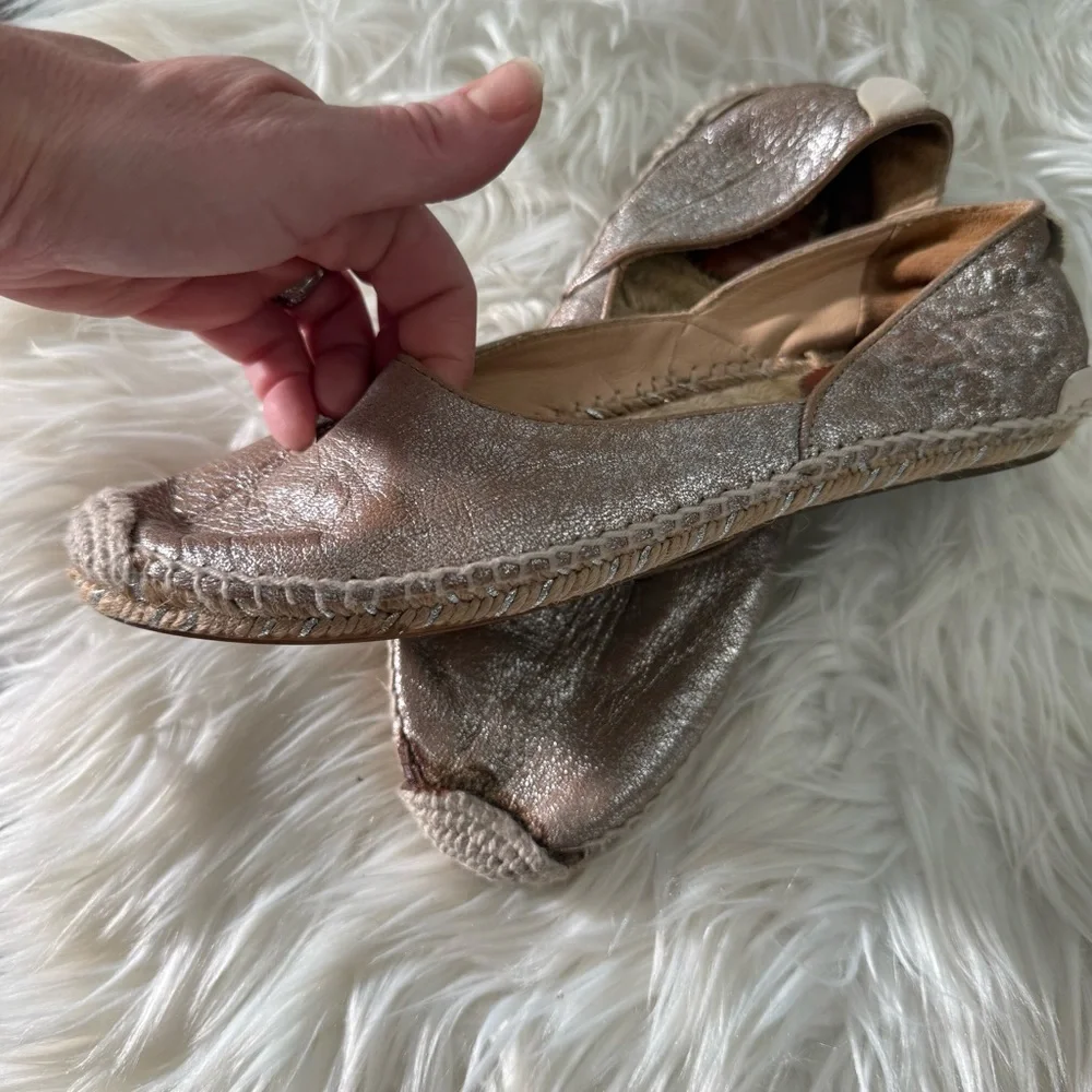 Rag & Bone Georgie Metallic Silver Espadrilles